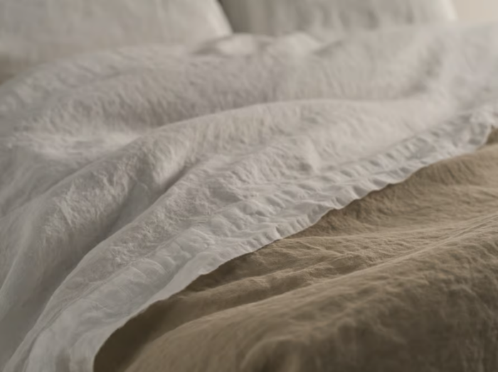 BORDI&CORNICI - Solid-color linen bed sheet _ LA FABBRICA DEL LINO